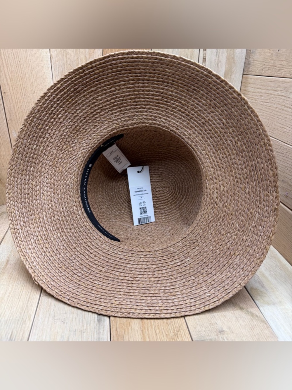 HELEN KAMINSKI NEWPORT SB RAFFIA WOMENS MEDIUM UPF 50 HAT NOUGAT/GUMBLOSSOM NEW - Picture 7 of 10